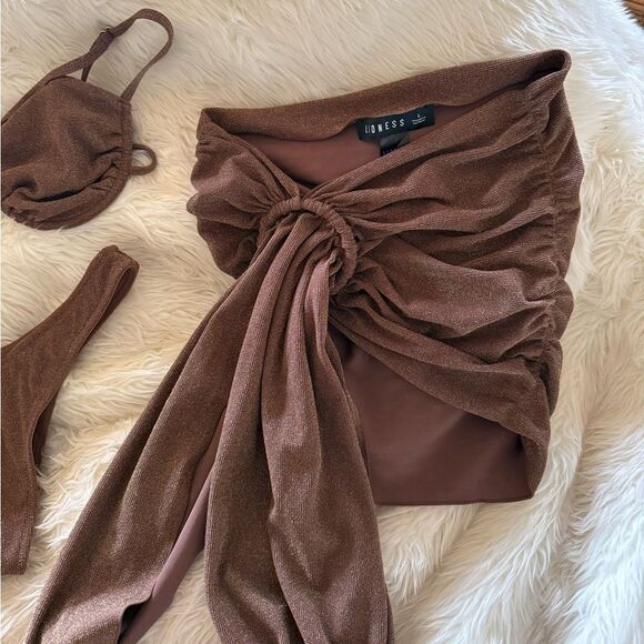 RARE Revolve 3 piece brown Bikini Set - Picture 7 of 12